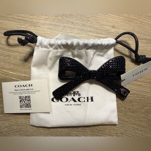 Coach Sparkling Black Bow Hair Clip
